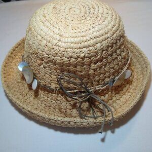 Vintage Smith & Hawken classic coastal raffia bucket hat OSFM